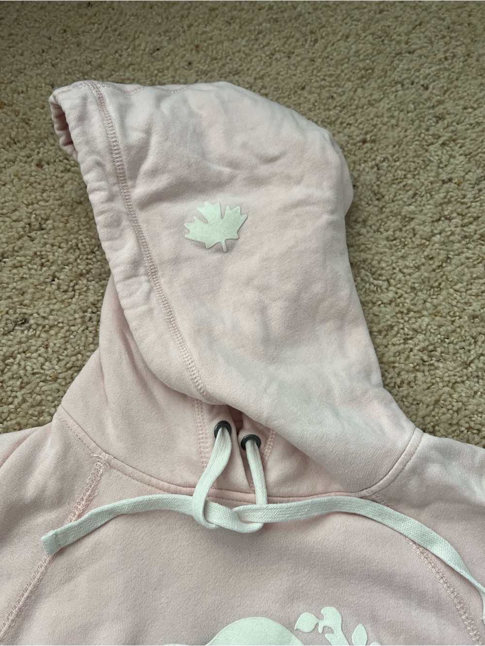 Roots Women's Light Pink Logo Hoodie Sweatshirt - Picture 4 of 9